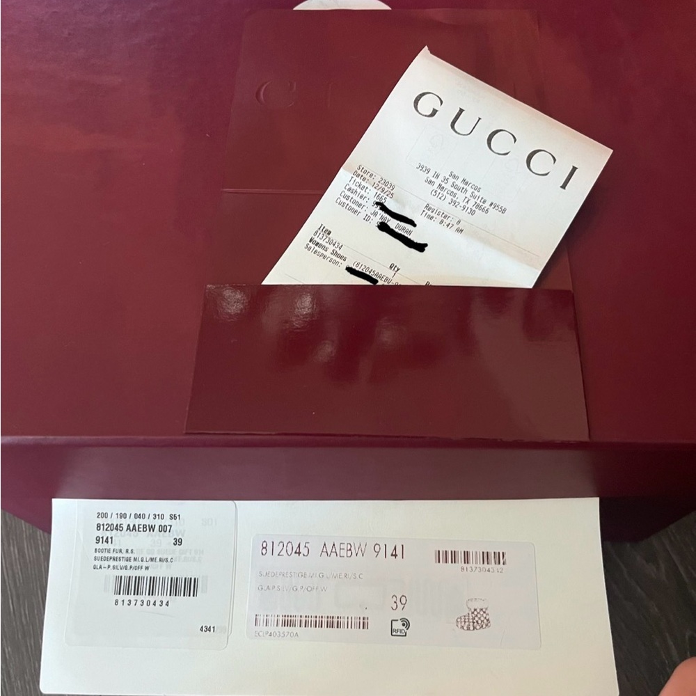 NEW Gucci Off White Silver Women’s Winter Boots Merino Wool Lining - 39 (US 9) - Picture 14 of 16